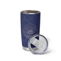 American Samoa Eagle Tumbler Cup Polynesian Tribal Pattern Curve Style