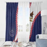 American Samoa Eagle Window Curtain Polynesian Tribal Pattern Curve Style