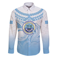 Micronesia Constitution Day Family Matching Puletasi and Hawaiian Shirt Polynesian Tribal Tattoo Simple Style