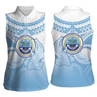 Micronesia Constitution Day Women Sleeveless Polo Shirt Polynesian Tribal Tattoo Simple Style