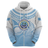 Micronesia Constitution Day Zip Hoodie Polynesian Tribal Tattoo Simple Style