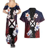 Wallis and Futuna Uvea Couples Matching Summer Maxi Dress and Hawaiian Shirt Victory Day With Frangipani LT05 - Polynesian Pride