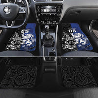 New Zealand And Scotland Rugby Car Mats Maori Tiki With Thistle Together