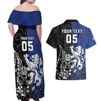New Zealand And Scotland Rugby Custom Couples Matching Off Shoulder Maxi Dress and Hawaiian Shirt Maori Tiki With Thistle Together