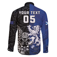 New Zealand And Scotland Rugby Custom Family Matching Tank Maxi Dress and Hawaiian Shirt Maori Tiki With Thistle Together