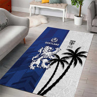Fiji And Scotland Rugby Area Rug Fijian Palm Tree With Thistle Together