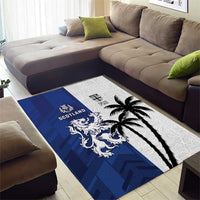 Fiji And Scotland Rugby Area Rug Fijian Palm Tree With Thistle Together