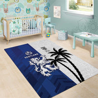 Fiji And Scotland Rugby Area Rug Fijian Palm Tree With Thistle Together