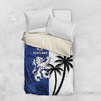 Fiji And Scotland Rugby Bedding Set Fijian Palm Tree With Thistle Together