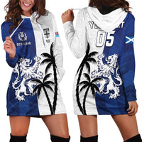 Fiji And Scotland Rugby Custom Hoodie Dress Fijian Palm Tree With Thistle Together