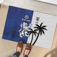 Fiji And Scotland Rugby Rubber Doormat Fijian Palm Tree With Thistle Together
