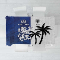 Fiji And Scotland Rugby Tablecloth Fijian Palm Tree With Thistle Together