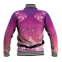 New Zealand Matariki Baseball Jacket Maori Marae Purple Galaxy
