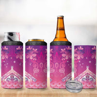 New Zealand Matariki 4 in 1 Can Cooler Tumbler Maori Marae Purple Galaxy