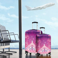New Zealand Matariki Luggage Cover Maori Marae Purple Galaxy