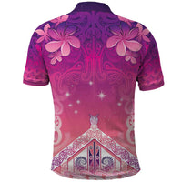 New Zealand Matariki Polo Shirt Maori Marae Purple Galaxy