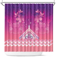 New Zealand Matariki Shower Curtain Maori Marae Purple Galaxy