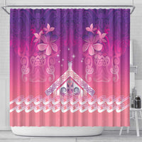 New Zealand Matariki Shower Curtain Maori Marae Purple Galaxy