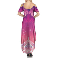 New Zealand Matariki Summer Maxi Dress Maori Marae Purple Galaxy
