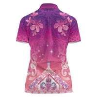 New Zealand Matariki Women Polo Shirt Maori Marae Purple Galaxy