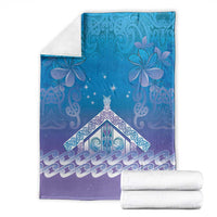New Zealand Matariki Blanket Maori Marae Cyan Galaxy