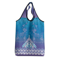 New Zealand Matariki Grocery Bag Maori Marae Cyan Galaxy