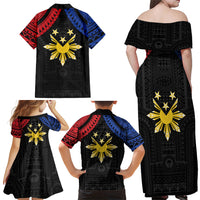 Philippines Independence Day Family Matching Off Shoulder Maxi Dress and Hawaiian Shirt Proud To Be Pinoy LT05 - Polynesian Pride