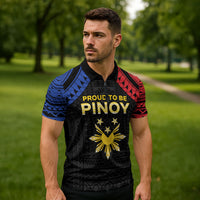 Philippines Independence Day Zipper Polo Shirt Proud To Be Pinoy