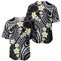 Plumeria With Black Polynesian Tattoo Pattern Baseball Jersey