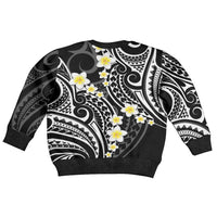 Plumeria With Black Polynesian Tattoo Pattern Kid Ugly Christmas Sweater