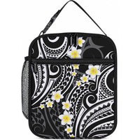 Plumeria With Black Polynesian Tattoo Pattern Lunch Bag