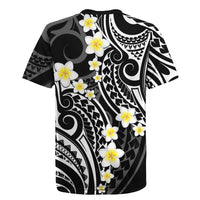 Plumeria With Black Polynesian Tattoo Pattern Rugby Jersey