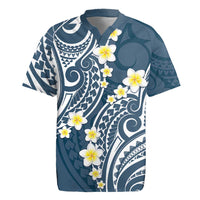 Plumeria With Blue Polynesian Tattoo Pattern Rugby Jersey