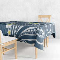 Plumeria With Blue Polynesian Tattoo Pattern Tablecloth