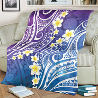 Plumeria With Galaxy Polynesian Tattoo Pattern Blanket