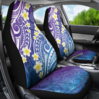Plumeria With Galaxy Polynesian Tattoo Pattern Car Seat Cover LT05 - Polynesian Pride