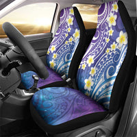Plumeria With Galaxy Polynesian Tattoo Pattern Car Seat Cover LT05 - Polynesian Pride