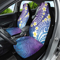 Plumeria With Galaxy Polynesian Tattoo Pattern Car Seat Cover LT05 - Polynesian Pride