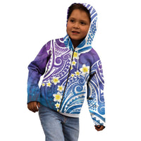 Plumeria With Galaxy Polynesian Tattoo Pattern Kid Hoodie