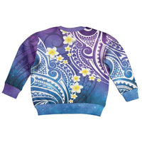 Plumeria With Galaxy Polynesian Tattoo Pattern Kid Ugly Christmas Sweater