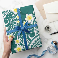Plumeria With Teal Polynesian Tattoo Pattern Wrapping Paper - Polynesian Pride