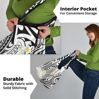 Plumeria With White Polynesian Tattoo Pattern Grocery Bag