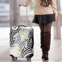 Plumeria With White Polynesian Tattoo Pattern Luggage Cover LT05 - Polynesian Pride
