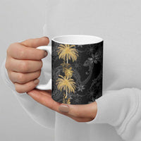 Hawaiian Honu And Surfboards Ceramic Mug Gold Style - Polynesian Pride