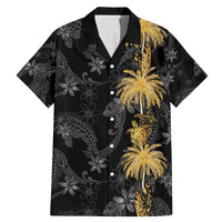 Hawaiian Honu And Surfboards Family Matching Mermaid Dress and Hawaiian Shirt Gold Style - Polynesian Pride