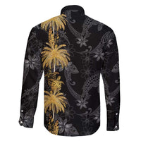 Hawaiian Honu And Surfboards Family Matching Summer Maxi Dress and Hawaiian Shirt Gold Style LT05 - Polynesian Pride