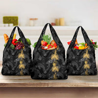 Hawaiian Honu And Surfboards Grocery Bag Gold Style - Polynesian Pride