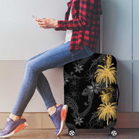 Hawaiian Honu And Surfboards Luggage Cover Gold Style - Polynesian Pride