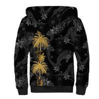 Hawaiian Honu And Surfboards Sherpa Hoodie Gold Style - Polynesian Pride