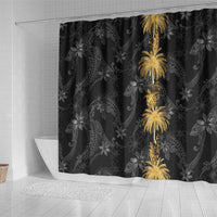 Hawaiian Honu And Surfboards Shower Curtain Gold Style - Polynesian Pride